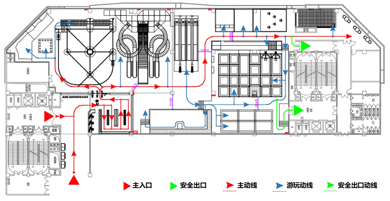 杭州临平万达魔力空间运动工场动线路径规划图