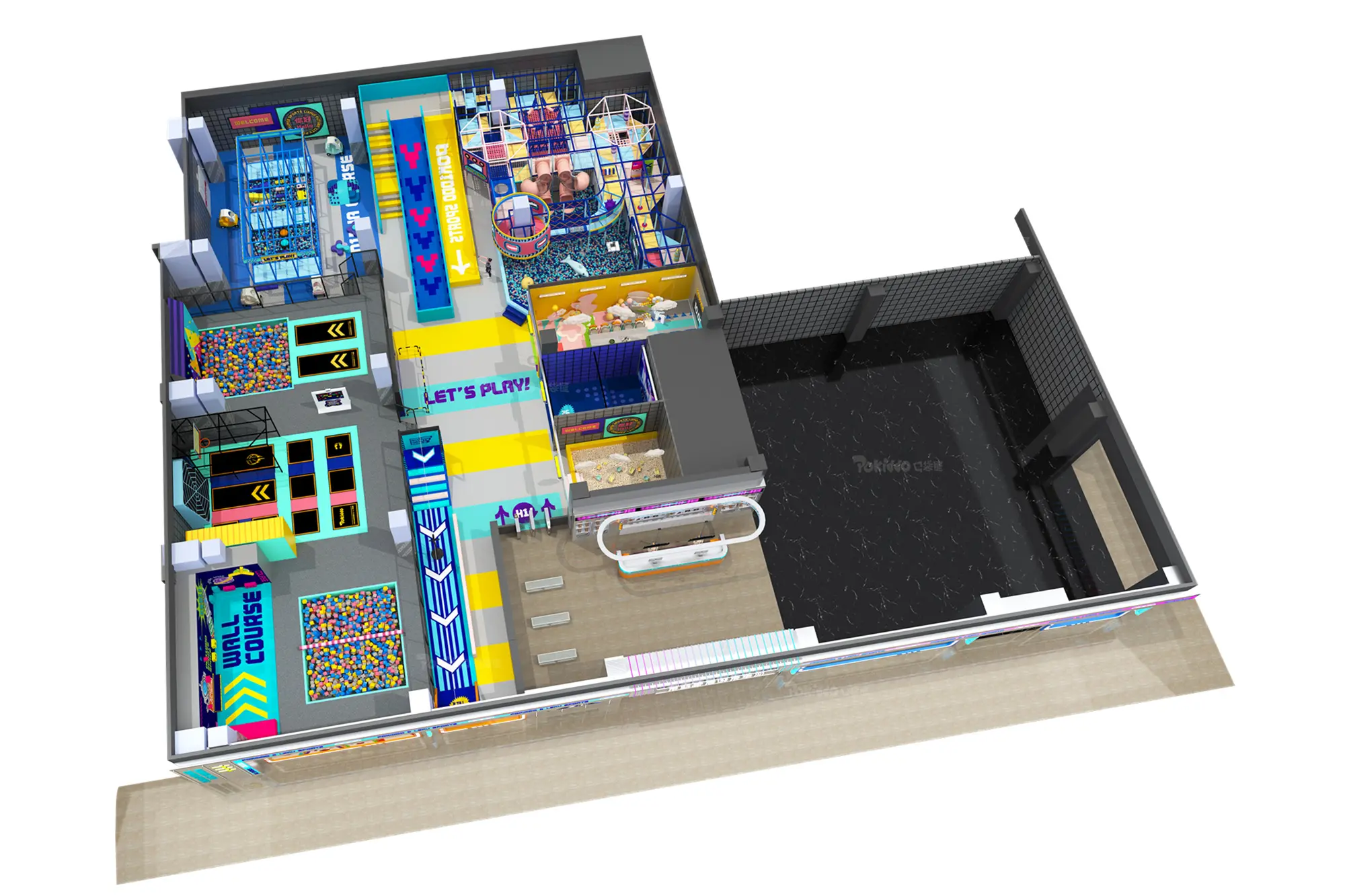 南昌口袋屋活力空间项目案例设计效果俯视图