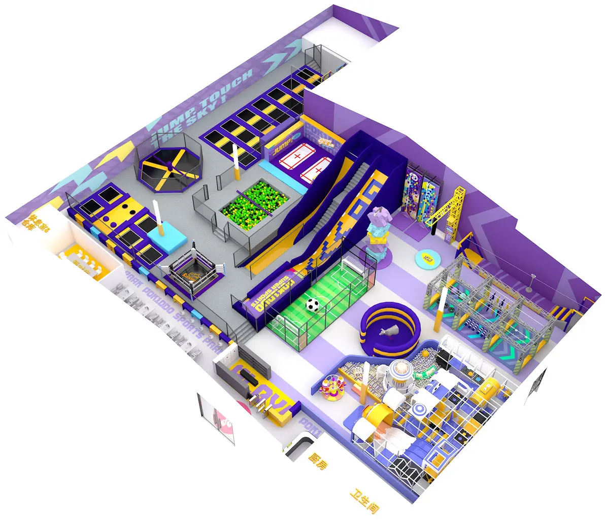 口袋屋Pokiddo西班牙阿维拉某家庭运动娱乐中心设计效果图